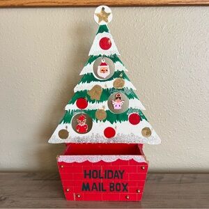 Vintage Japan Wooden Christmas Tree Card Photo Holder Xmas Holiday Decor